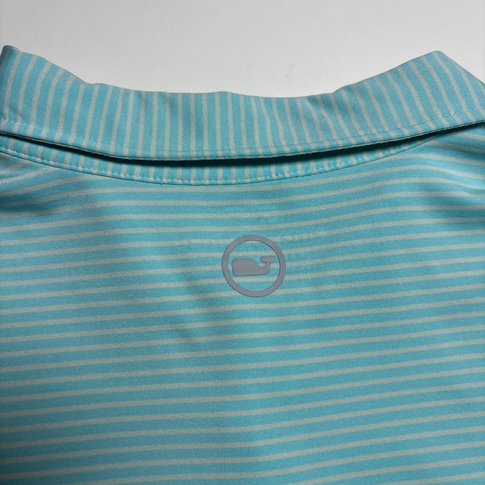 Vineyard Vines Performance Golf Polo Mens XL Blue Striped Short Sleeve Shirt - Picture 7 of 9